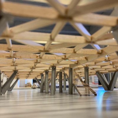 modellino di struttura architettonica in balsa