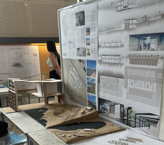 Tavole e modello per esame di progetto presso sede Erasmus