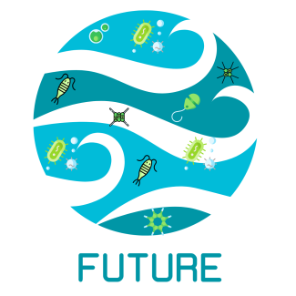 Logo progetto FUTURE con mare e organismi marini stilizzati